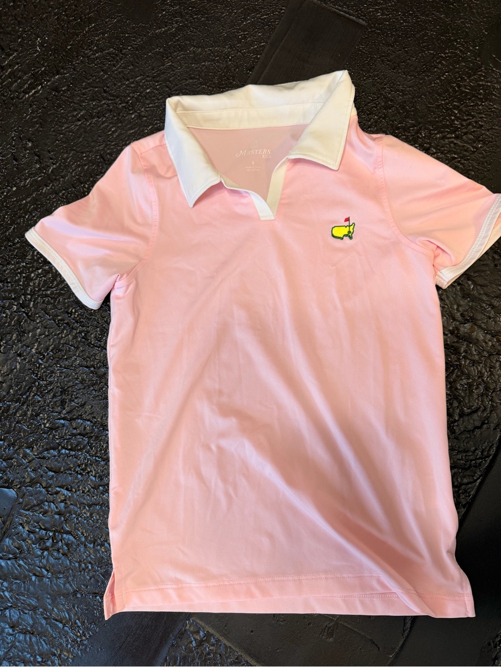 Masters Pink Polo with White Contrast Collar